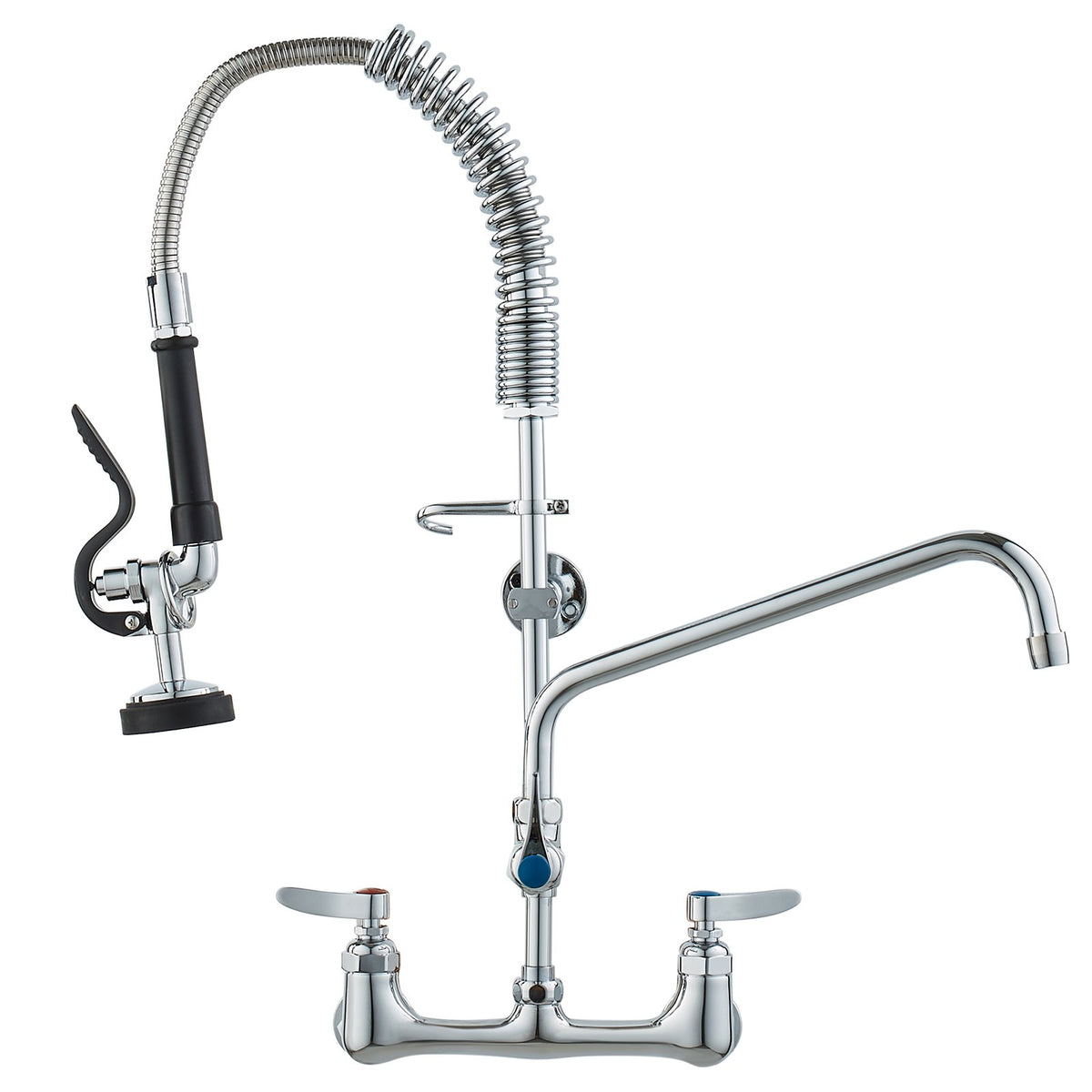 VEVOR Commercial Mixer Tap with Pre-rinse Sprayer, 63.5 cm, Wall-mounted, Brass
