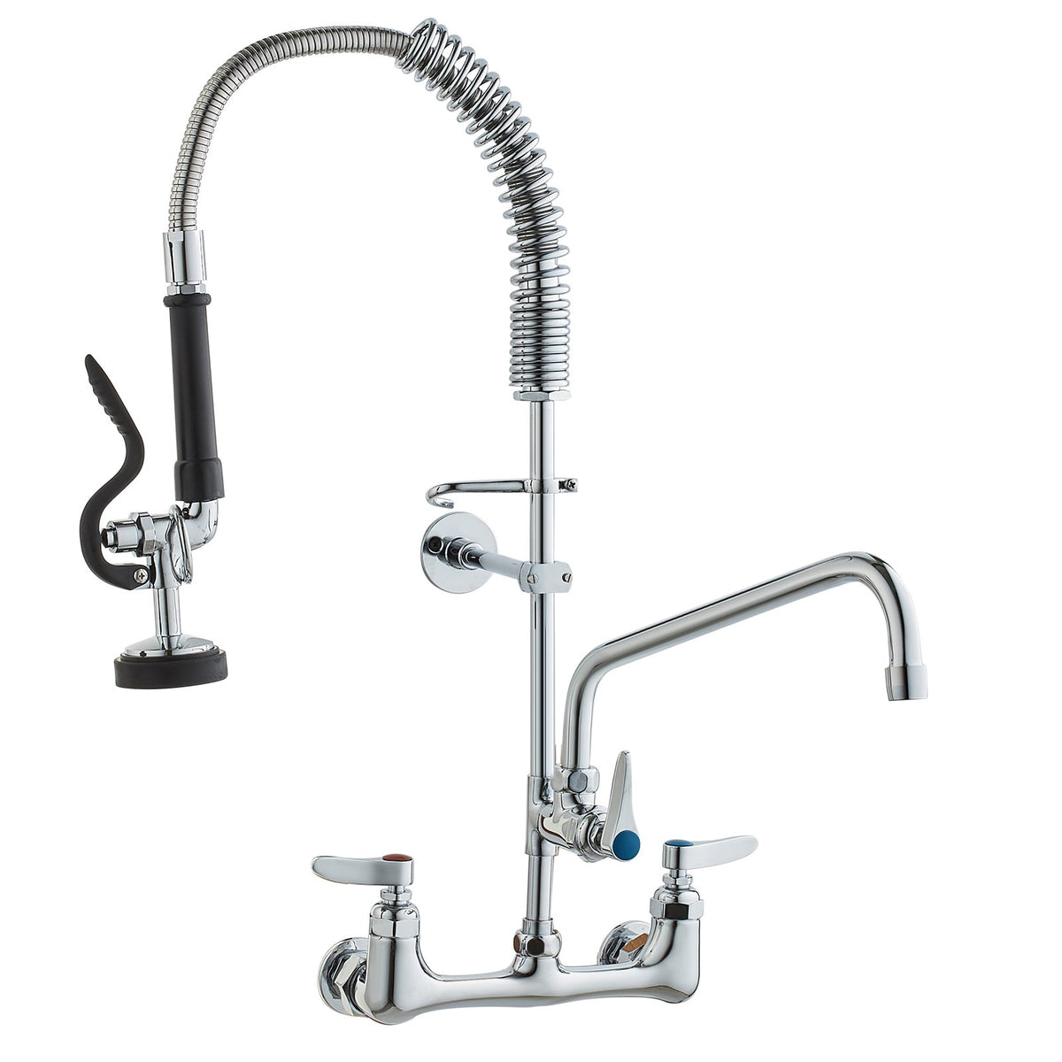 VEVOR Commercial Mixer Tap with Pre-rinse Sprayer, 63.5 cm, Wall-mounted, Brass