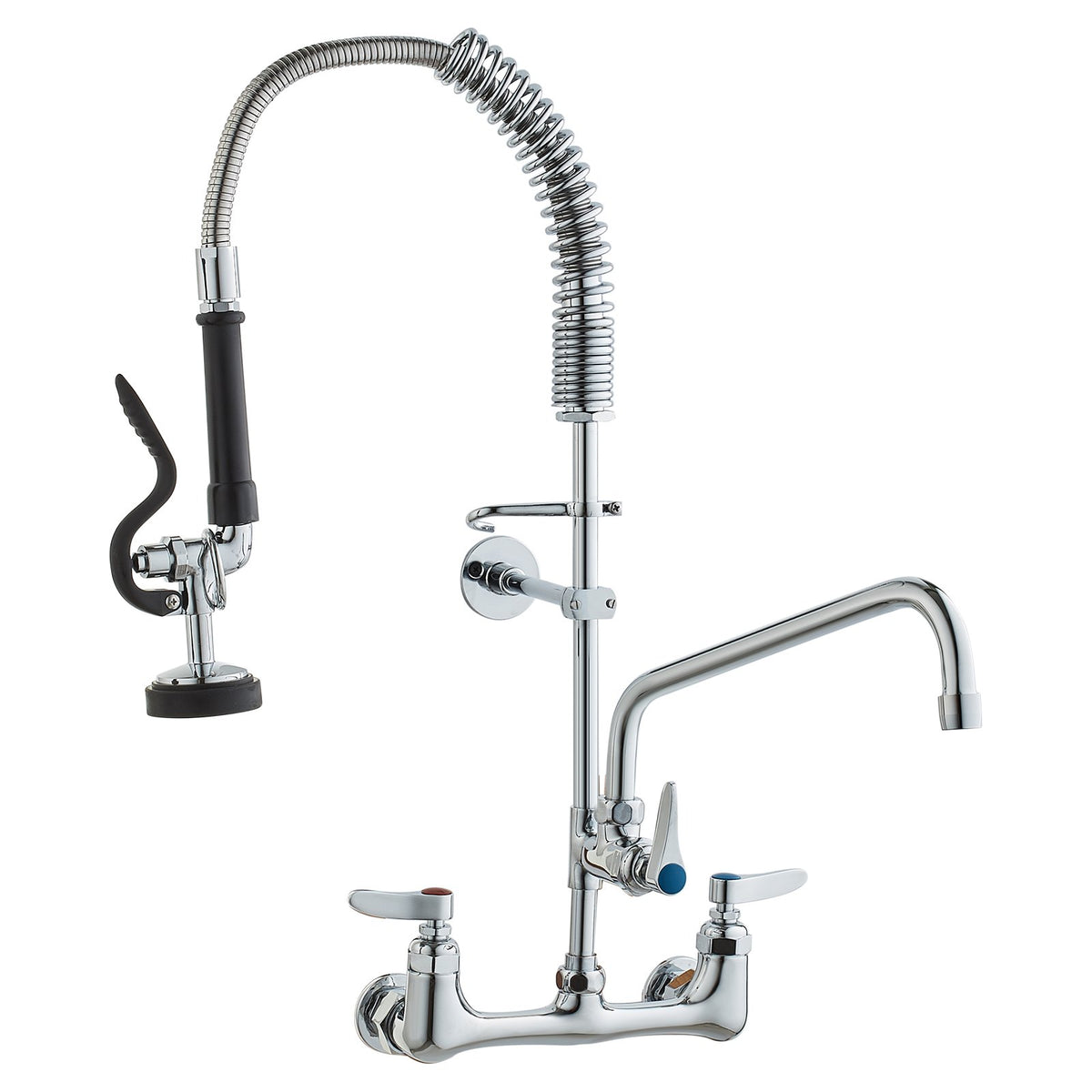 VEVOR Commercial Mixer Tap with Pre-rinse Sprayer, 63.5 cm, Wall-mounted, Brass