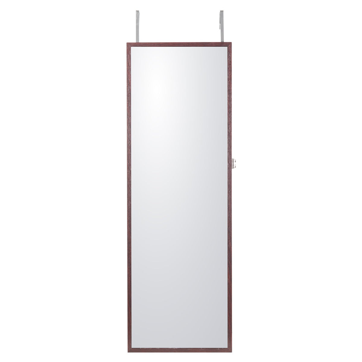 VEVOR 2-in-1 spoguļu rotaslietu skapītis - 108 cm, slēdzams, piekarināms pie sienas vai durvīm, brūns