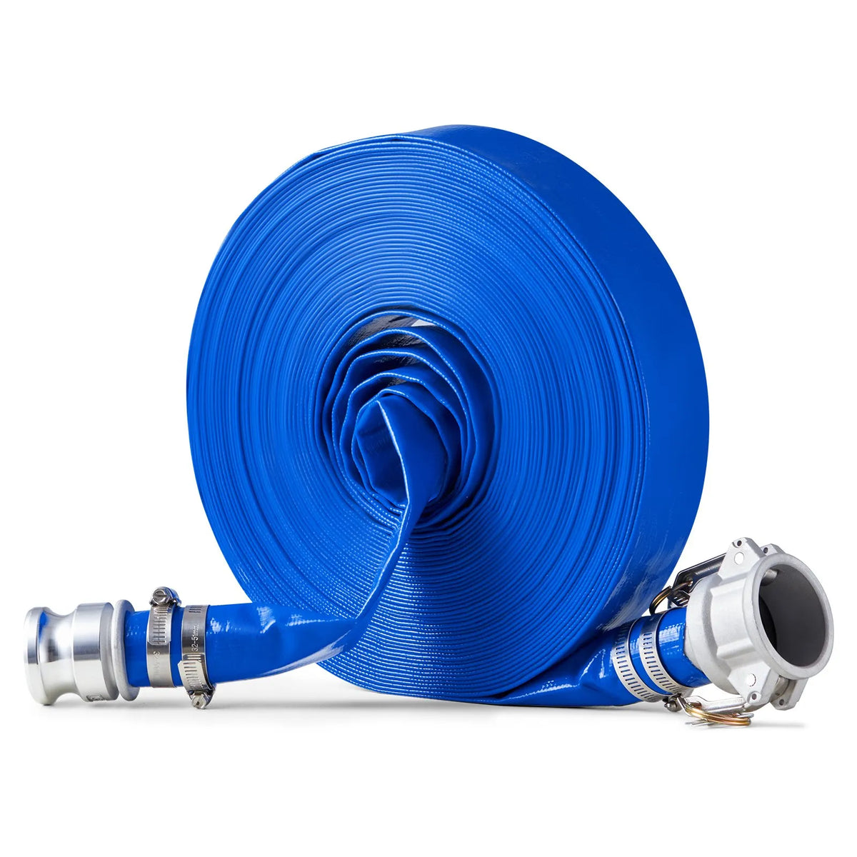 VEVOR Discharge Hose, 38 mm × 30.5 m, High-Quality Blue PVC Hose with Clamps, Camlock Couplings and Aluminium Fittings, Suitable for Various Pumps for Wastewater Treatment, Water Transfer and Agriculture