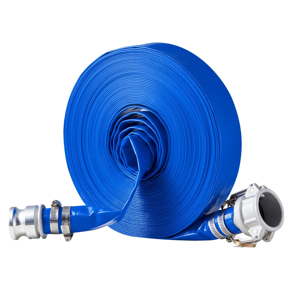 VEVOR Discharge Hose, 38 mm × 30.5 m, High-Quality Blue PVC Hose with Clamps, Camlock Couplings and Aluminium Fittings, Suitable for Various Pumps for Wastewater Treatment, Water Transfer and Agriculture