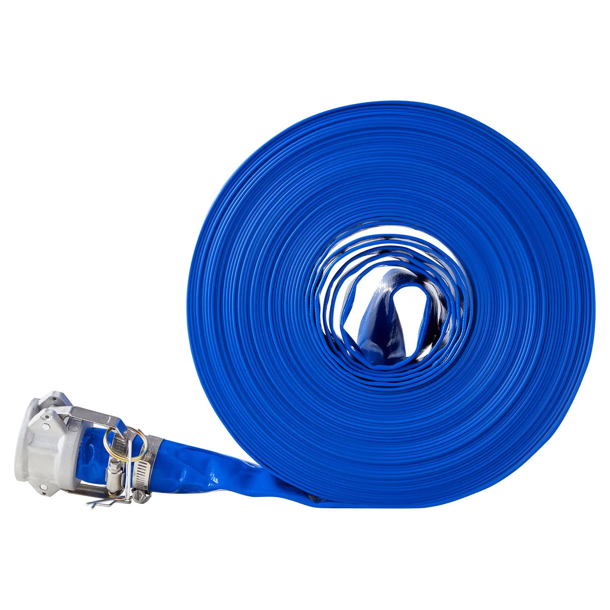 VEVOR Discharge Hose, 38 mm × 30.5 m, High-Quality Blue PVC Hose with Clamps, Camlock Couplings and Aluminium Fittings, Suitable for Various Pumps for Wastewater Treatment, Water Transfer and Agriculture
