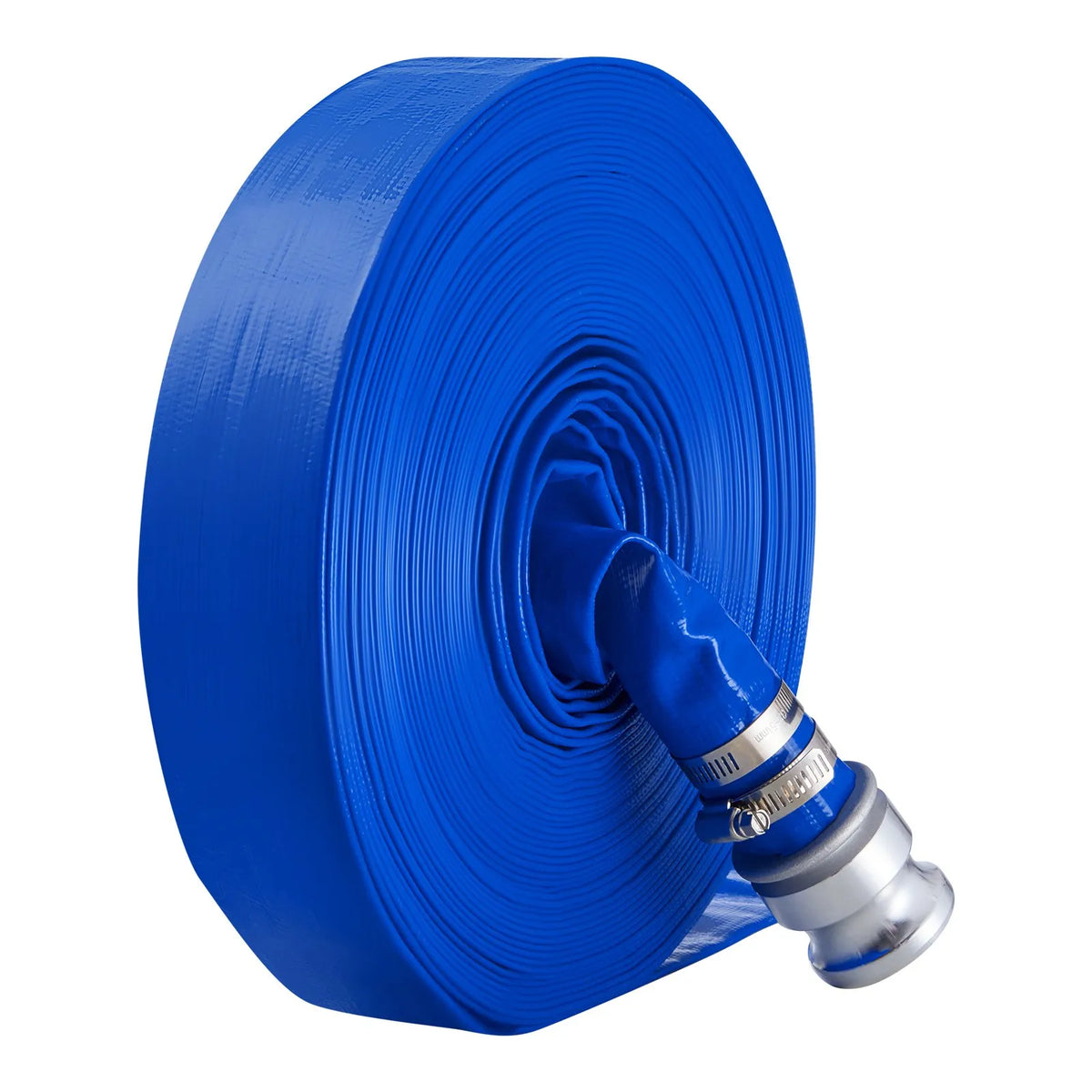 VEVOR Discharge Hose, 38 mm × 30.5 m, High-Quality Blue PVC Hose with Clamps, Camlock Couplings and Aluminium Fittings, Suitable for Various Pumps for Wastewater Treatment, Water Transfer and Agriculture