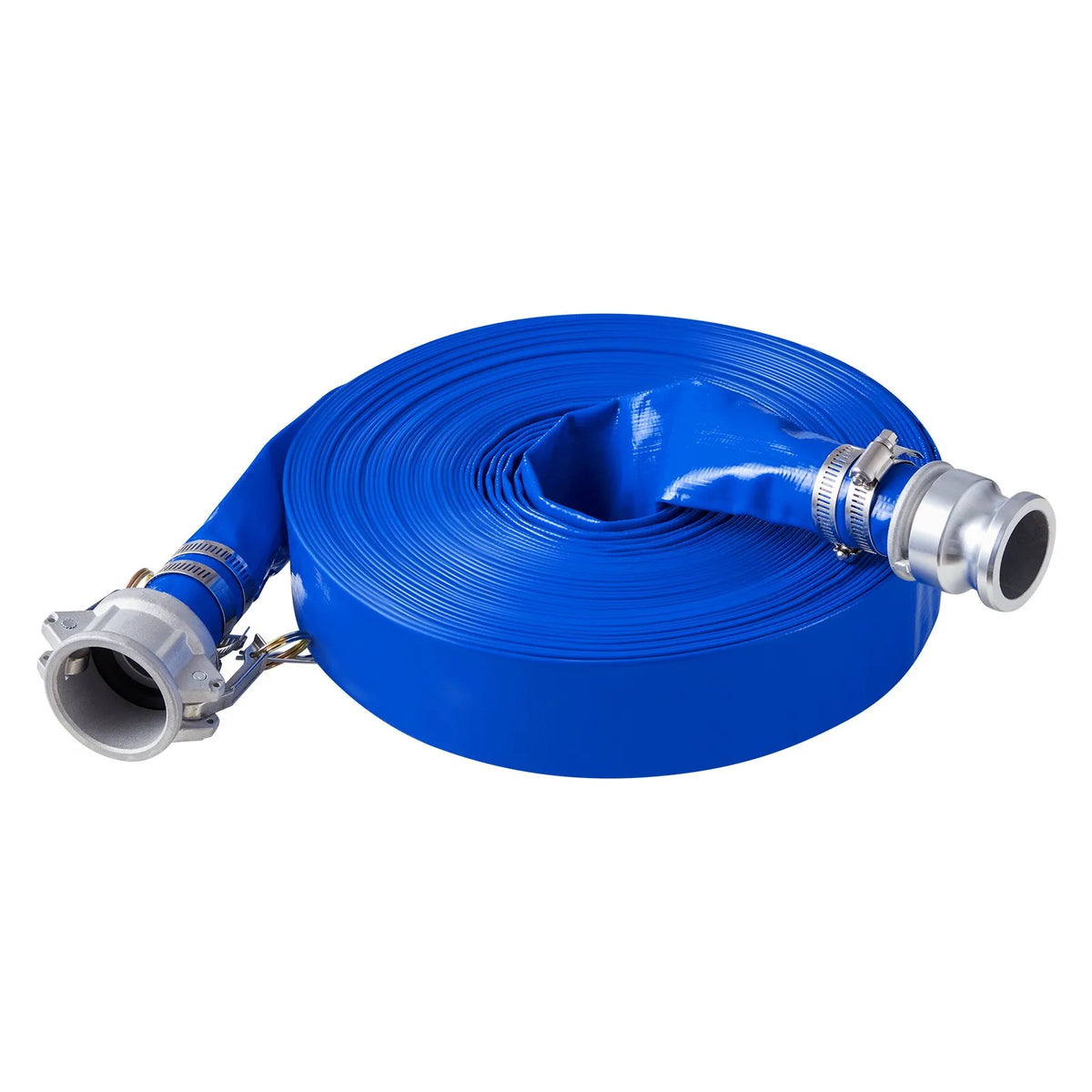 VEVOR Discharge Hose, 38 mm × 30.5 m, High-Quality Blue PVC Hose with Clamps, Camlock Couplings and Aluminium Fittings, Suitable for Various Pumps for Wastewater Treatment, Water Transfer and Agriculture