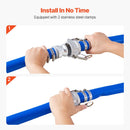 VEVOR skalošanas šļūtene, 38 mm × 15,2 m, augstas kvalitātes PVC šļūtene zilā krāsā ar skavām, Camlock savienojumiem un alumīnija veidgabaliem, piemērota dažādiem sūkņiem notekūdeņu apstrādei, ūdens pārsūknēšanai un lauksaimniecībai