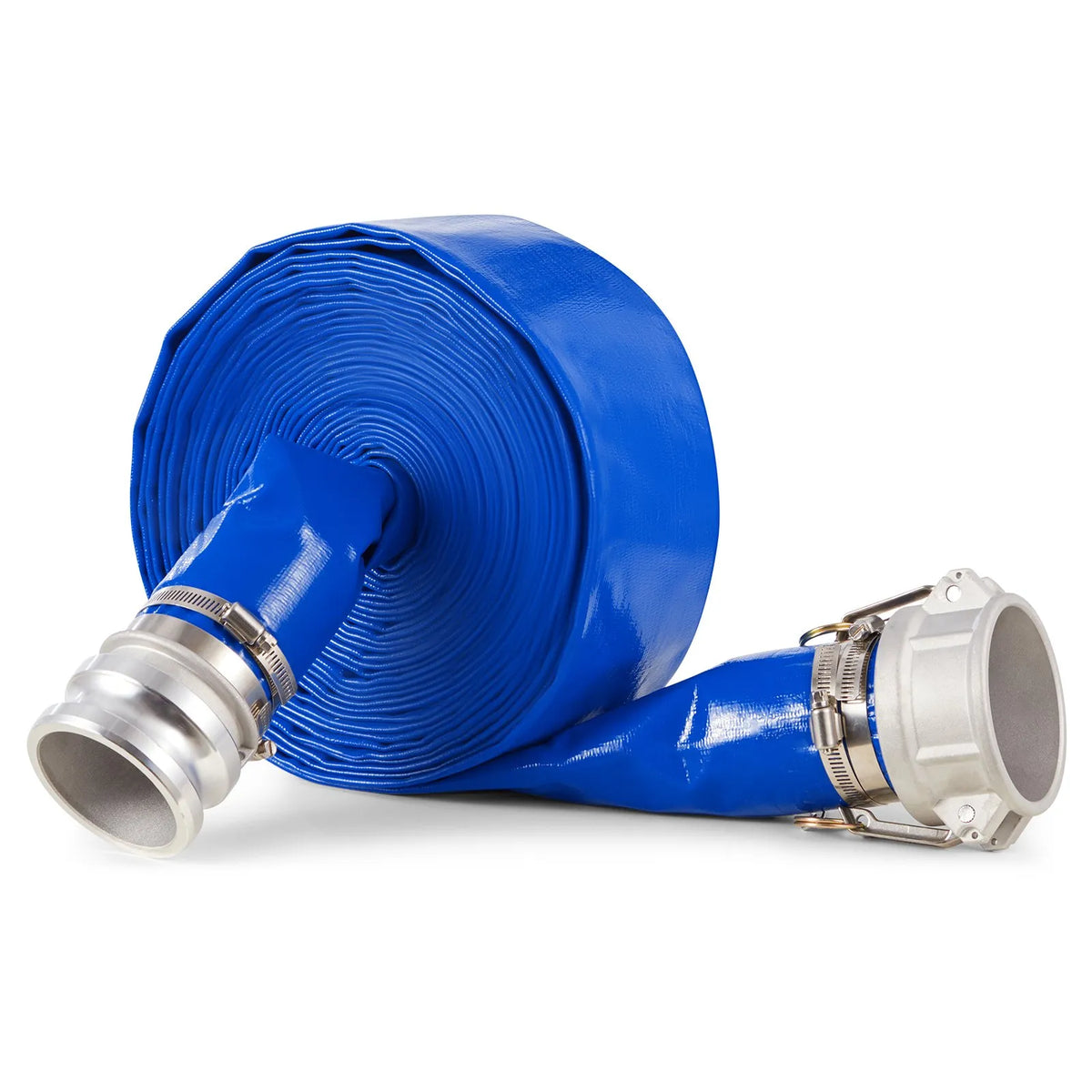 VEVOR Discharge Hose, 76 mm × 15.2 m, High-Quality Blue PVC Hose with Clamps, Camlock Couplings and Aluminium Fittings, Suitable for Various Pumps for Wastewater Treatment, Water Transfer and Agricultural Work