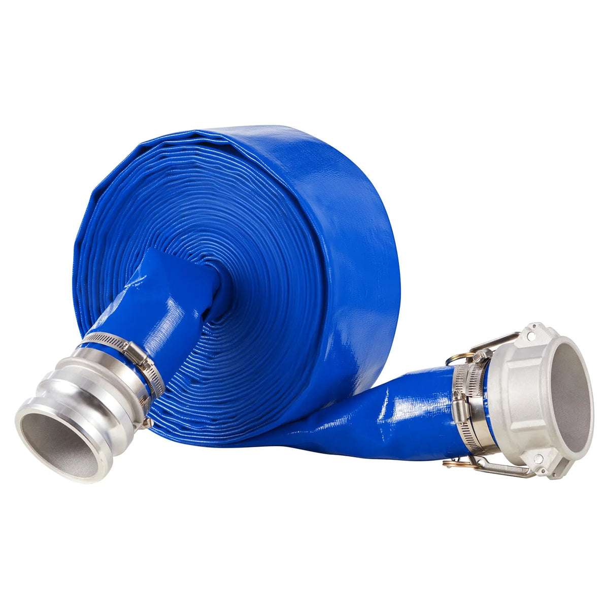 VEVOR Discharge Hose, 76 mm × 15.2 m, High-Quality Blue PVC Hose with Clamps, Camlock Couplings and Aluminium Fittings, Suitable for Various Pumps for Wastewater Treatment, Water Transfer and Agricultural Work