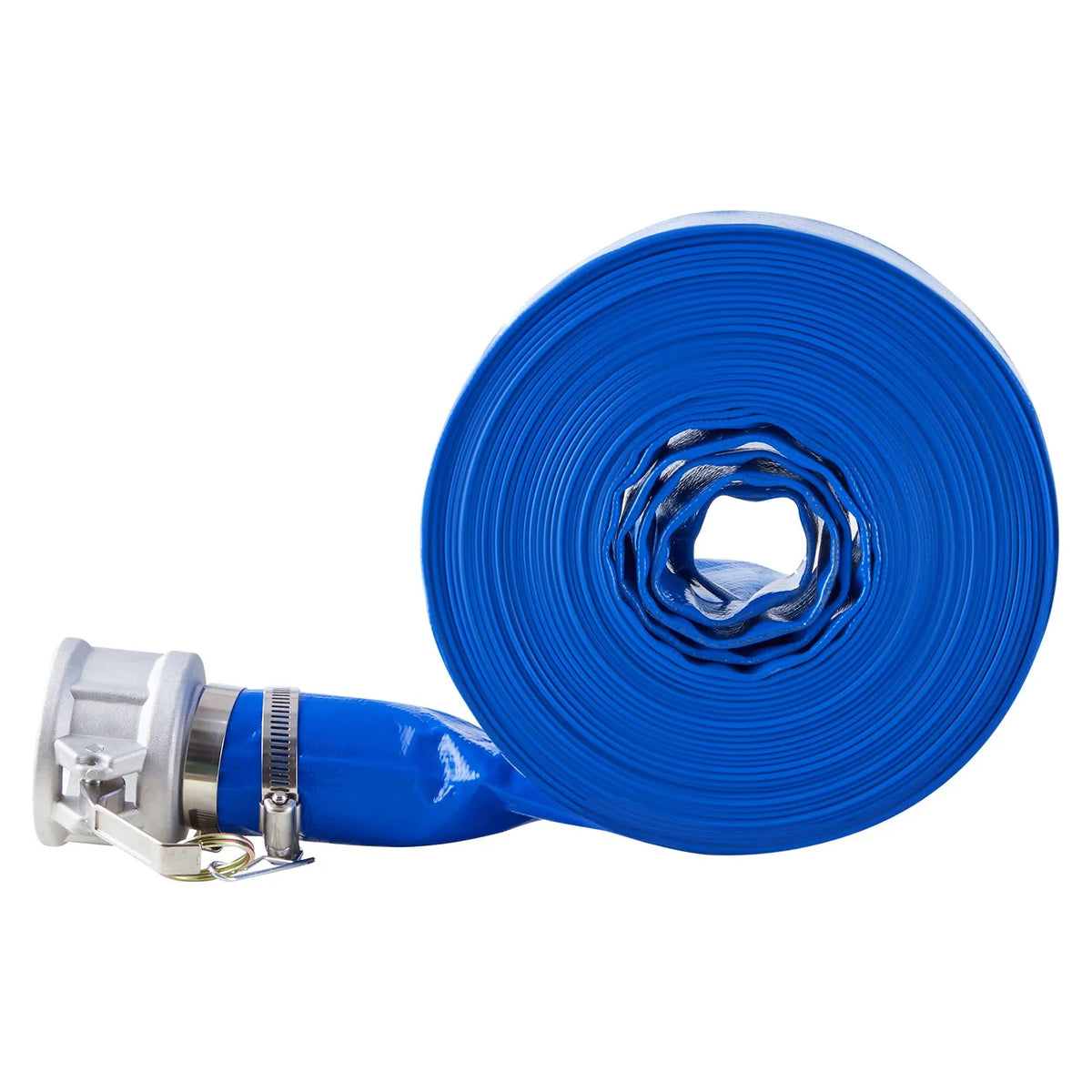 VEVOR Discharge Hose, 76 mm × 15.2 m, High-Quality Blue PVC Hose with Clamps, Camlock Couplings and Aluminium Fittings, Suitable for Various Pumps for Wastewater Treatment, Water Transfer and Agricultural Work