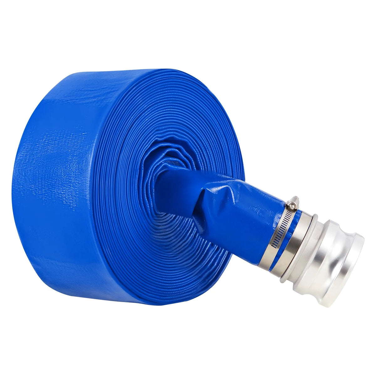 VEVOR Discharge Hose, 76 mm × 15.2 m, High-Quality Blue PVC Hose with Clamps, Camlock Couplings and Aluminium Fittings, Suitable for Various Pumps for Wastewater Treatment, Water Transfer and Agricultural Work