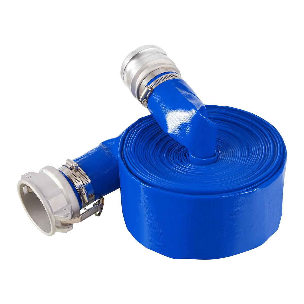 VEVOR Discharge Hose, 76 mm × 15.2 m, High-Quality Blue PVC Hose with Clamps, Camlock Couplings and Aluminium Fittings, Suitable for Various Pumps for Wastewater Treatment, Water Transfer and Agricultural Work