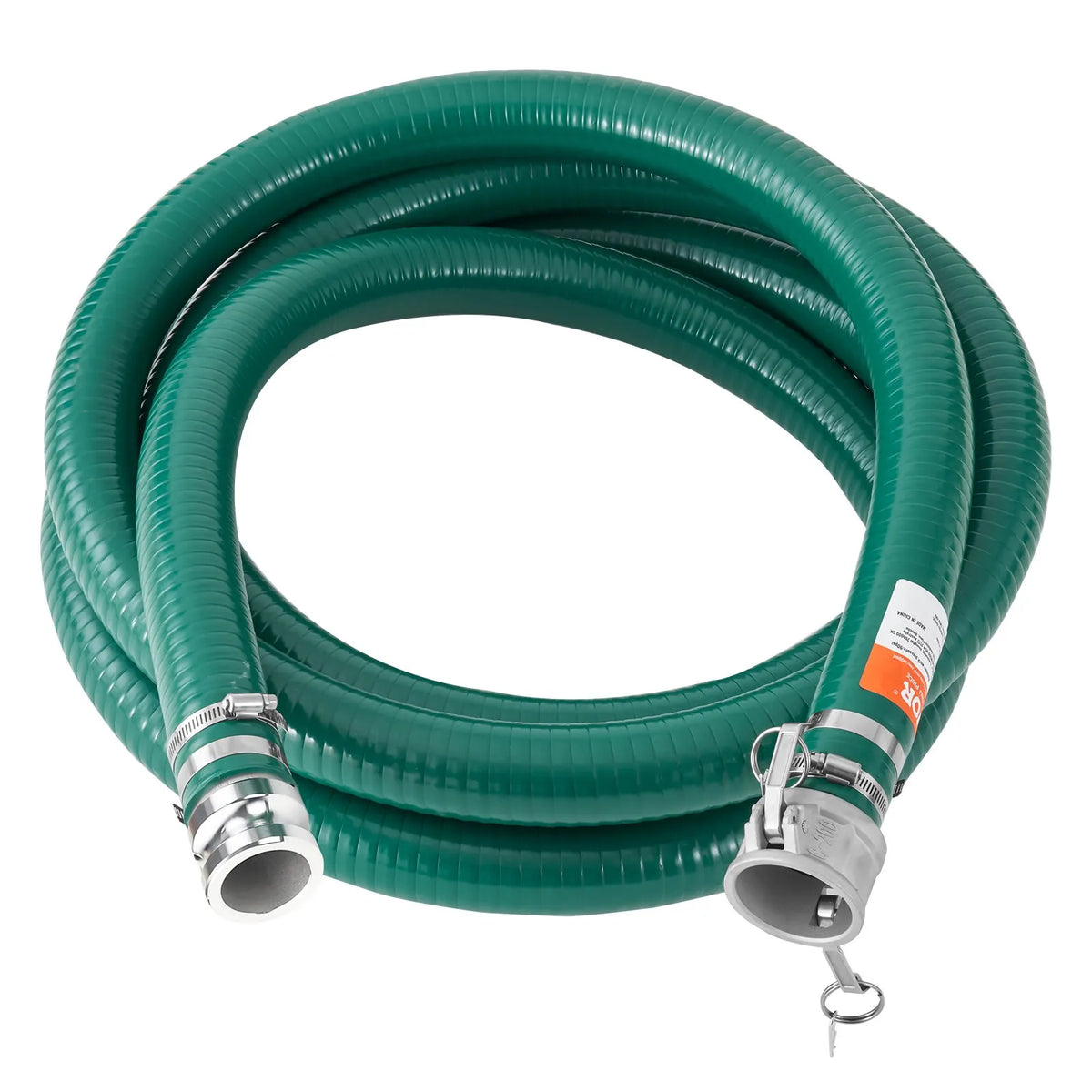 VEVOR Suction Hose, 51 mm × 6.1 m, High-Quality Green Hose with Camlock Couplings and Aluminium Fittings, Suitable for Various Pumps for Wastewater Treatment, Water Transfer and Agriculture