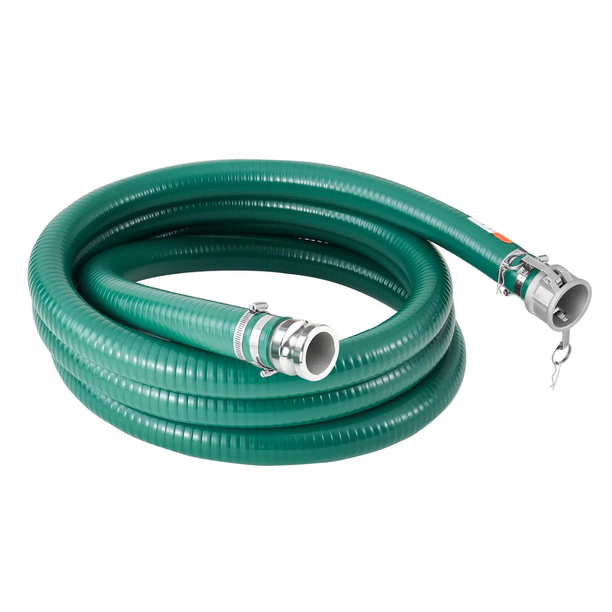 VEVOR Suction Hose, 51 mm × 6.1 m, High-Quality Green Hose with Camlock Couplings and Aluminium Fittings, Suitable for Various Pumps for Wastewater Treatment, Water Transfer and Agriculture