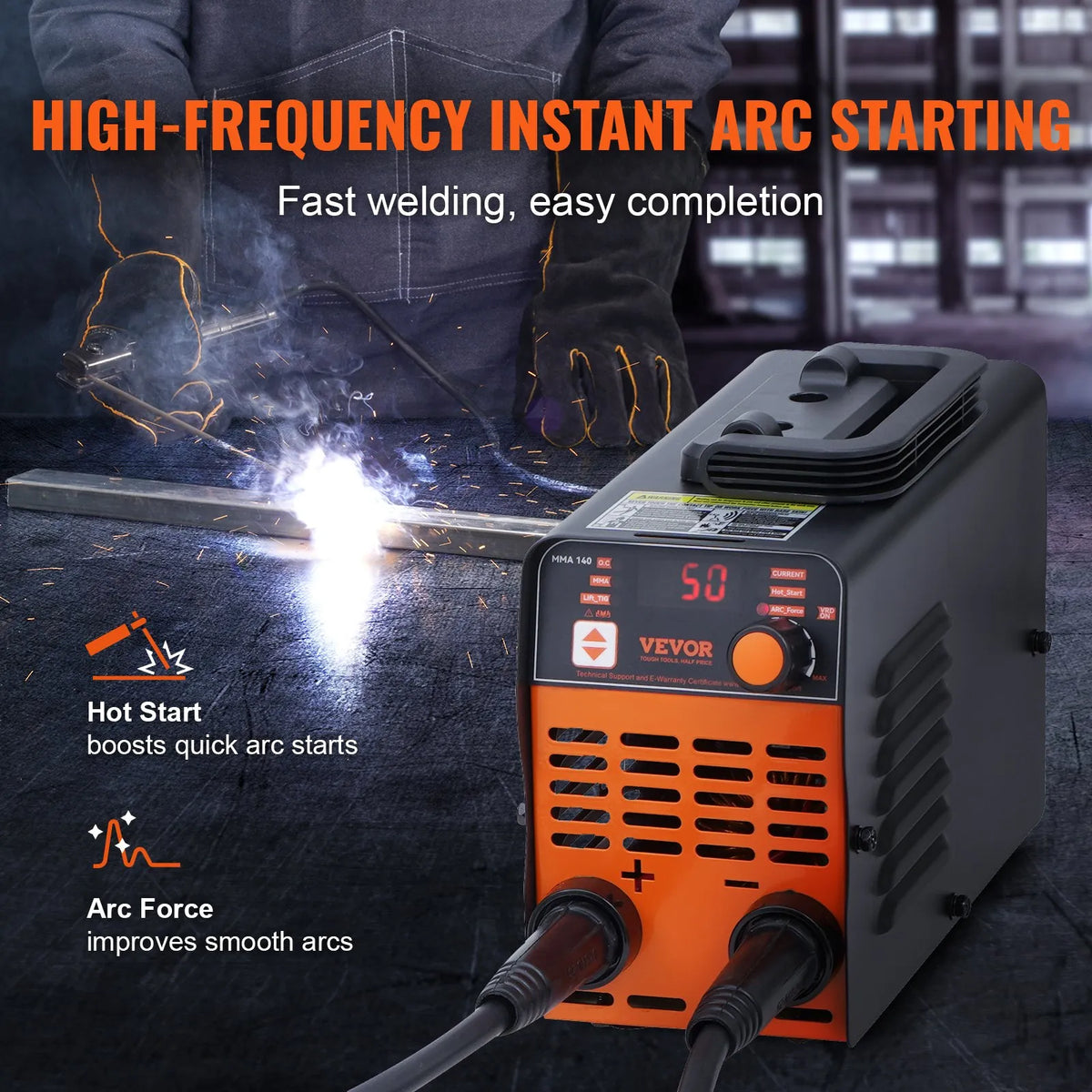 VEVOR ARC Electrode Welding Machine 140 A 2 in 1 – Stick and Lift TIG, 220 V, Hot Start