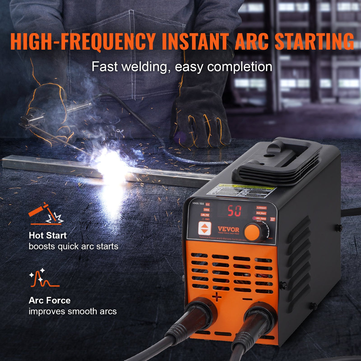 VEVOR ARC Electrode Welding Machine 160 A 2 in 1 – Stick and Lift TIG, 220 V, Hot Start