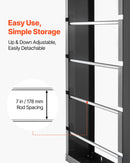 Vadu ruļļu statīvs ar 4 regulējamiem stieņiem - sienas stiprināms ruļļu turētājs ar 68 kg slodzes kapacitāti
