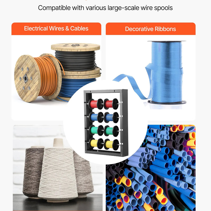 Vadu ruļļu statīvs ar 4 regulējamiem stieņiem - sienas stiprināms ruļļu turētājs ar 68 kg slodzes kapacitāti