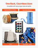 Vadu ruļļu statīvs ar 4 regulējamiem stieņiem - sienas stiprināms ruļļu turētājs ar 68 kg slodzes kapacitāti