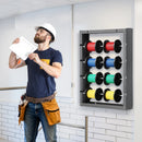 Vadu ruļļu statīvs ar 4 regulējamiem stieņiem - sienas stiprināms ruļļu turētājs ar 68 kg slodzes kapacitāti