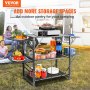 VEVOR Kempinga galds, saliekams portatīvs gatavošanas galds ar somu, aluminijs, 4 Sanu Galdi Un 2 Plaukti