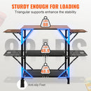 VEVOR Kempinga galds, saliekams portatīvs gatavošanas galds ar somu, alumīnijs, 4 sānu galdi un 2 plaukti
