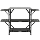 VEVOR Kempinga galds, saliekams portatīvs gatavošanas galds ar somu, alumīnijs, 4 sānu galdi un 2 plaukti