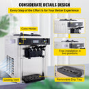 VEVOR 2200W Komerciālā Mīkstā Saldējuma Mašīna, 20-28 L/h, Galda Modelis, Piemērota Restorāniem, Bāriem, Kafejnīcām, Maiznīcām