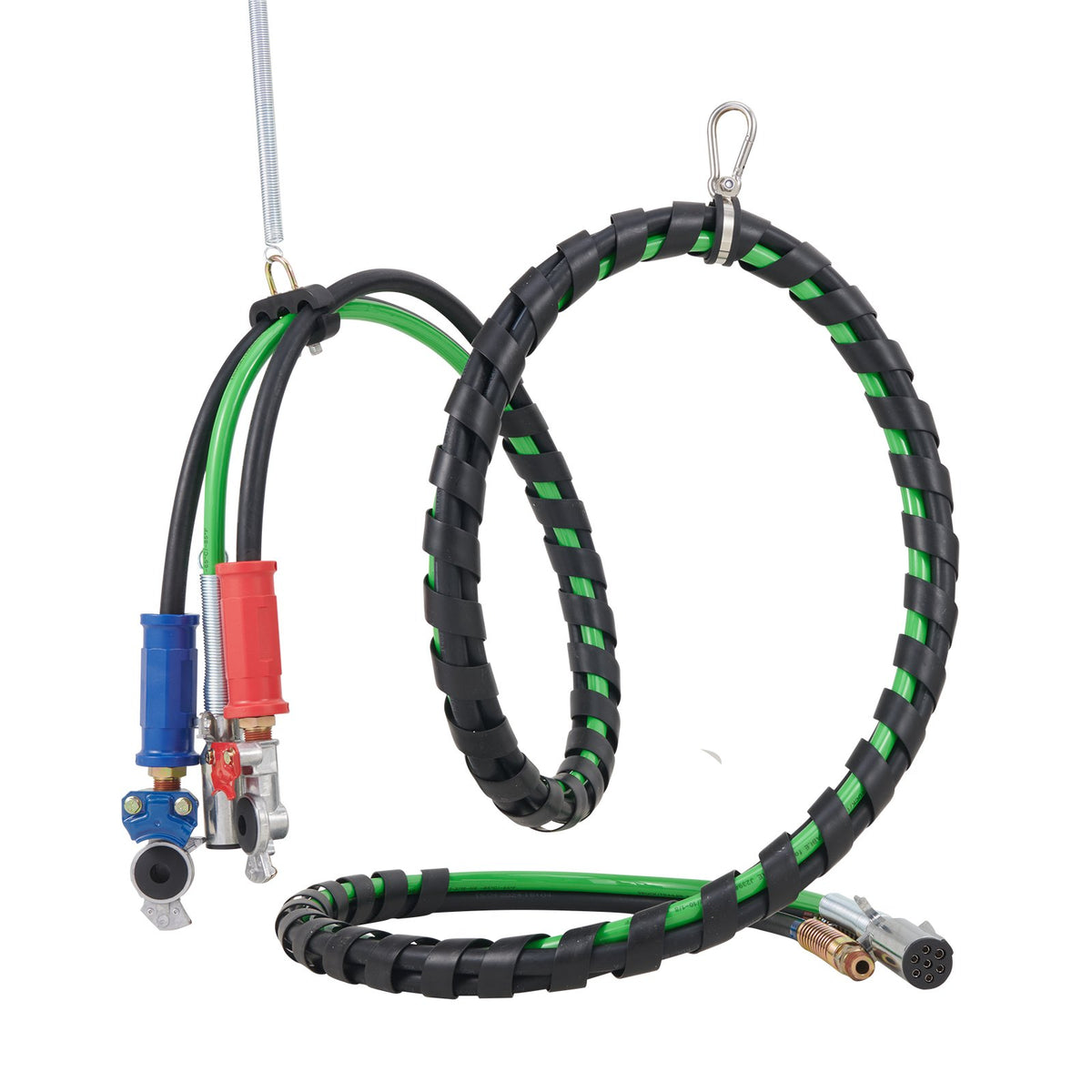 VEVOR 12 ft 3-in-1 Pneumatic Hose Kit for Trucks with 7-Pin ABS Power Cable