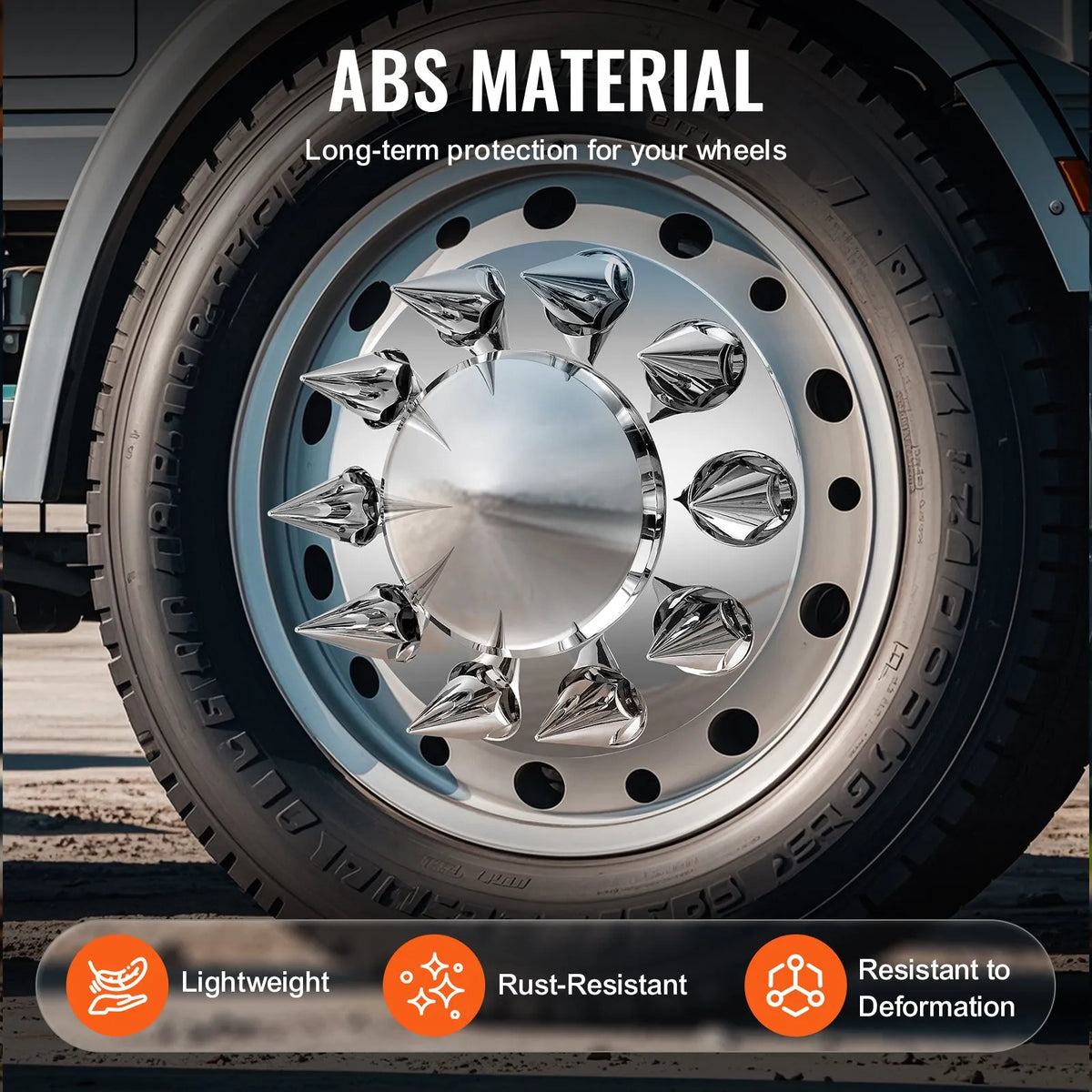 Front axle cover kit with ABS cap covers and installation tools