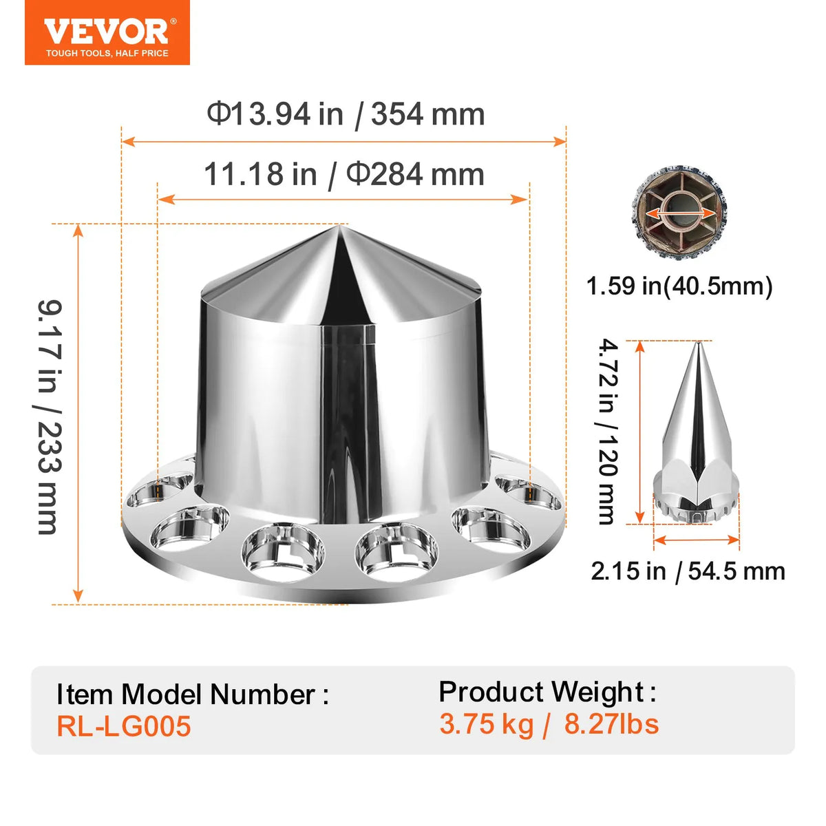 Rear axle cover kit with ABS cap covers and installation tools