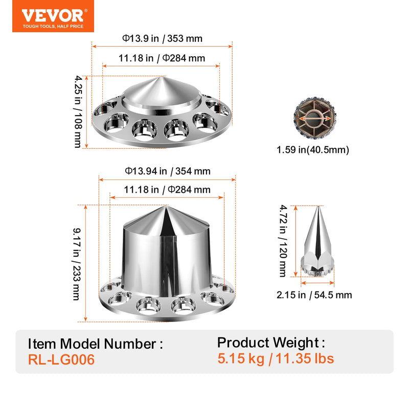 Aizmugurējās un priekšējās ass pārsegu komplekts ar ABS uzgriežņu pārsegiem un uzstādīšanas rīkiem Jautāt ChatGPT