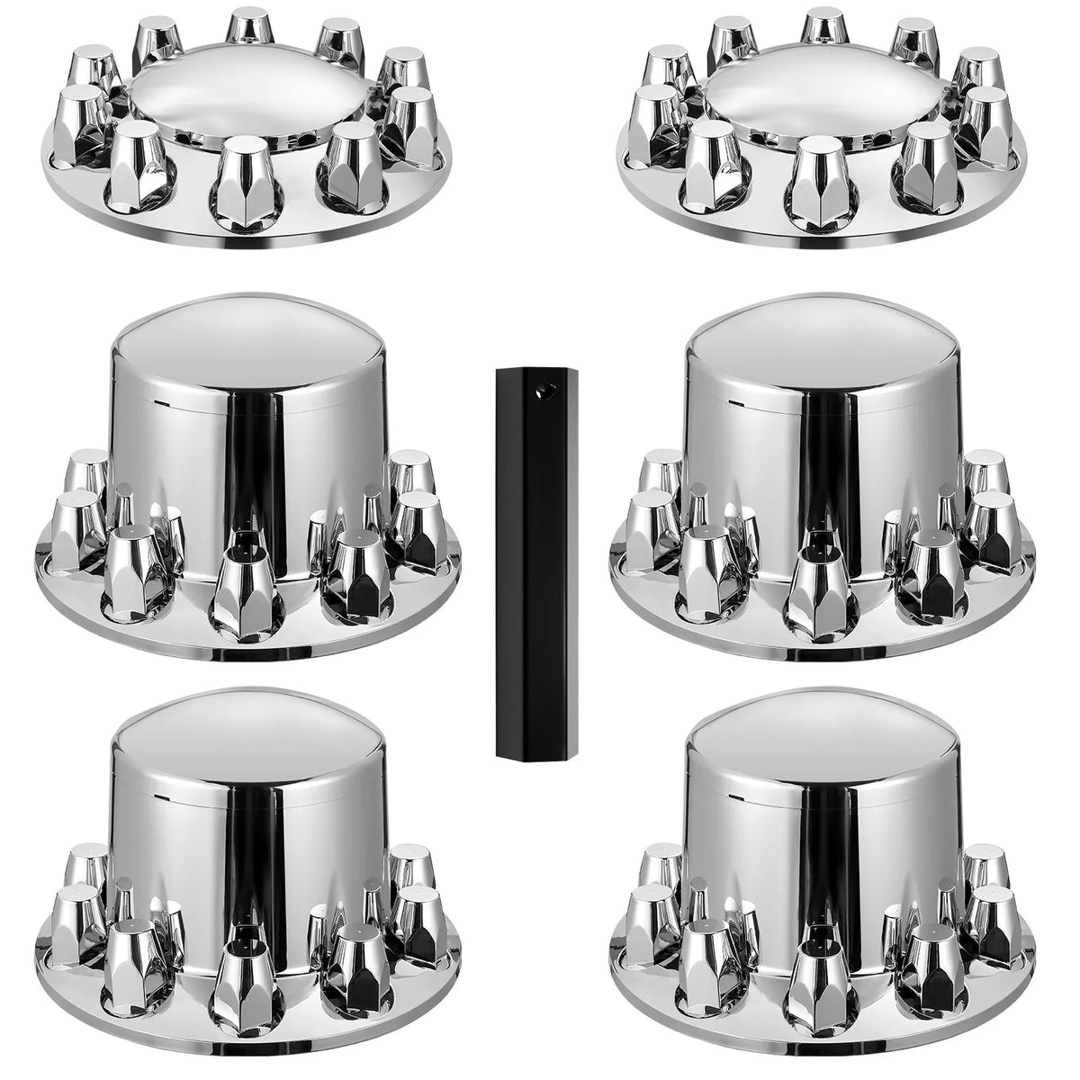 Front and Rear Axle Cover Kit with ABS Bolt Covers and Installation Tools