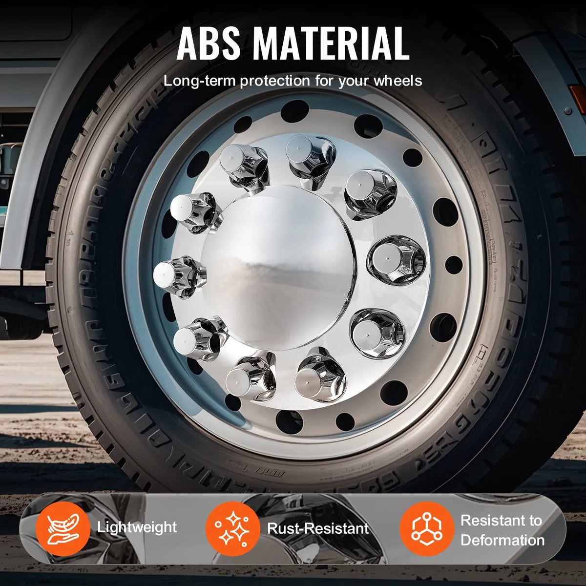 Front and Rear Axle Cover Kit with ABS Bolt Covers and Installation Tools