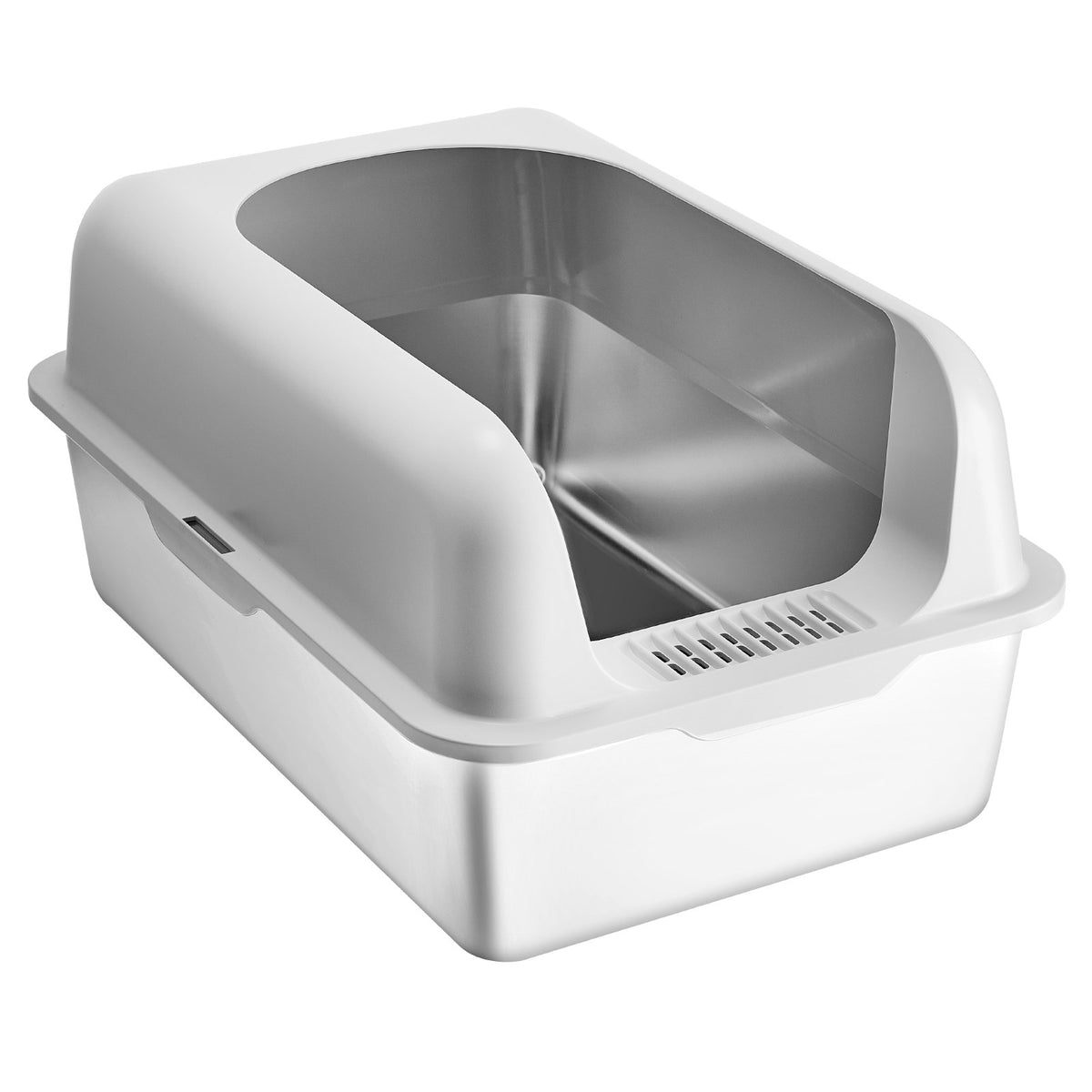 VEVOR Extra Large Stainless Steel Cat Litter Box with Filtering Step and Scoop, 15 cm Deep