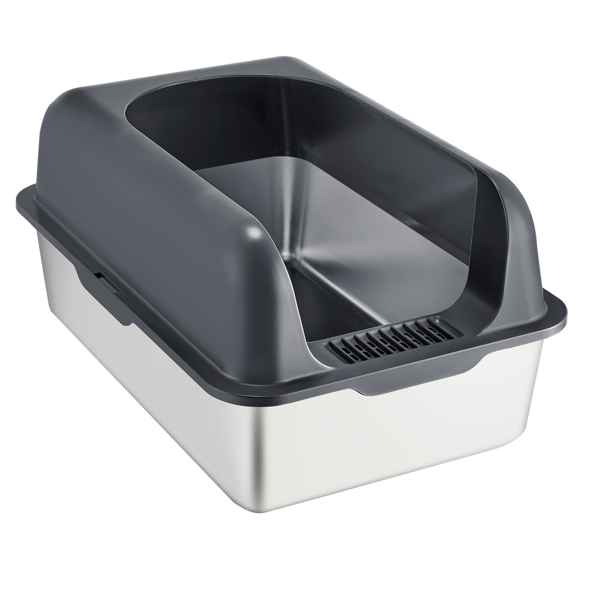 VEVOR nerūsējošā tērauda kaķu tualete ar filtrējošu pakāpienu, 15 cm dziļa