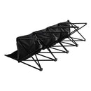 VEVOR pārnēsājams salokāms soliņš 4 personām ar atzveltni, futbola komandas rezerves soliņš ar sānu kabatām un pārnēsāšanas somu, viegls sēdvietu risinājums sportam, kempingam un āra pasākumiem, melns