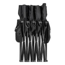 VEVOR pārnēsājams salokāms soliņš 4 personām ar atzveltni, futbola komandas rezerves soliņš ar sānu kabatām un pārnēsāšanas somu, viegls sēdvietu risinājums sportam, kempingam un āra pasākumiem, melns