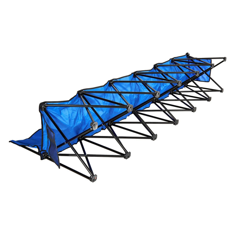 VEVOR pārnēsājams salokāms soliņš 6 personām ar atzveltni, futbola komandas rezerves soliņš ar sānu kabatām un pārnēsāšanas somu, viegls sēdvietu risinājums sportam, kempingam un āra pasākumiem, zils