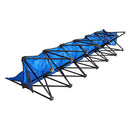 VEVOR pārnēsājams salokāms soliņš 6 personām ar atzveltni, futbola komandas rezerves soliņš ar sānu kabatām un pārnēsāšanas somu, viegls sēdvietu risinājums sportam, kempingam un āra pasākumiem, zils