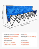 VEVOR pārnēsājams salokāms soliņš 6 personām ar atzveltni, futbola komandas rezerves soliņš ar sānu kabatām un pārnēsāšanas somu, viegls sēdvietu risinājums sportam, kempingam un āra pasākumiem, zils