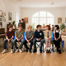 VEVOR pārnēsājams salokāms soliņš 6 personām ar atzveltni, futbola komandas rezerves soliņš ar sānu kabatām un pārnēsāšanas somu, viegls sēdvietu risinājums sportam, kempingam un āra pasākumiem, zils