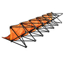 VEVOR pārnēsājams salokāms soliņš 6 personām ar atzveltni, futbola komandas rezerves soliņš ar sānu kabatām un pārnēsāšanas somu, viegls sēdvietu risinājums sportam, kempingam un āra pasākumiem, oranžs