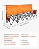 VEVOR pārnēsājams salokāms soliņš 6 personām ar atzveltni, futbola komandas rezerves soliņš ar sānu kabatām un pārnēsāšanas somu, viegls sēdvietu risinājums sportam, kempingam un āra pasākumiem, oranžs