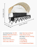 VEVOR pārnēsājams salokāms soliņš 6 personām ar saulessargu, sānu kabatām un glāžu turētājiem, futbola komandas rezerves soliņš ar pārnēsāšanas somu, viegls sēdvietu risinājums sportam, kempingam un āra pasākumiem, melns