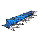 VEVOR pārnēsājams salokāms soliņš 8 personām ar atzveltni, futbola komandas rezerves soliņš ar sānu kabatām un pārnēsāšanas somu, viegls sēdvietu risinājums sportam, kempingam un āra pasākumiem, zils