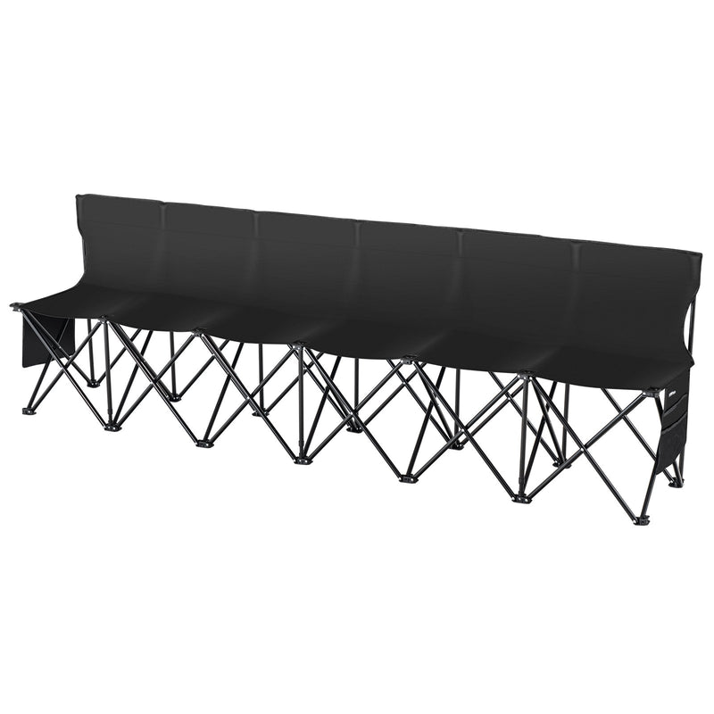 VEVOR 6-vietīgs pārnēsājams saliekamais sporta soliņš - āra kempinga krēsls ar pārnēsājamo somu