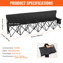 VEVOR 6-vietīgs pārnēsājams saliekamais sporta soliņš - āra kempinga krēsls ar pārnēsājamo somu