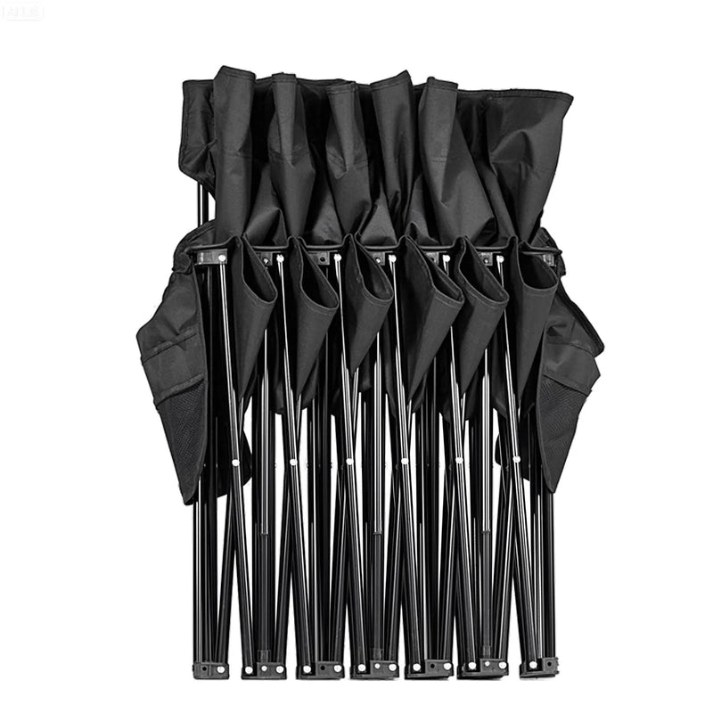 VEVOR pārnēsājams salokāms soliņš 6 personām ar vairākām uzglabāšanas kabatām, atzveltni un pārnēsāšanas somu, viegls rezerves soliņš sportam, kempingam un āra pasākumiem, melns