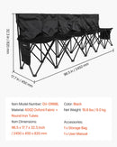 VEVOR pārnēsājams salokāms soliņš 6 personām ar vairākām uzglabāšanas kabatām, atzveltni un pārnēsāšanas somu, viegls rezerves soliņš sportam, kempingam un āra pasākumiem, melns