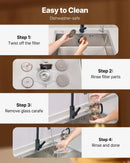 Franču kafijas prese, 1 l borosilikāta stikla ar nerūsējošā tērauda filtru, piemērota kafijai, tējai un aukstajai brūvēšanai, kempingam, ceļošanai un mājas virtuvei, vara krāsa